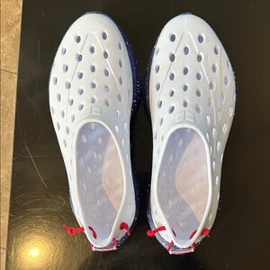 Men's White and Navy Water Shoes